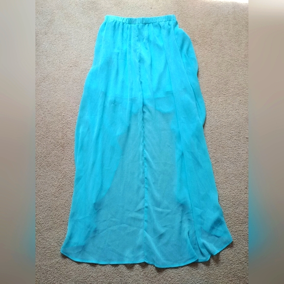 Aqua Sheer Beach Wear Skirt, Size Small, Like New - Picture 3 of 4